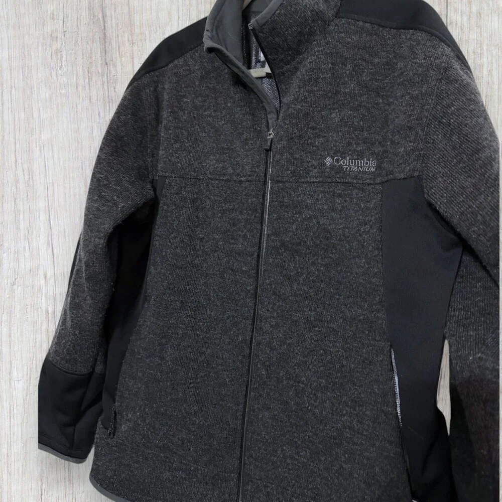 Columbia Omni-Heat Sweater Jacket Aeroblock Full Zip Jacket Wool Thermal Mens M